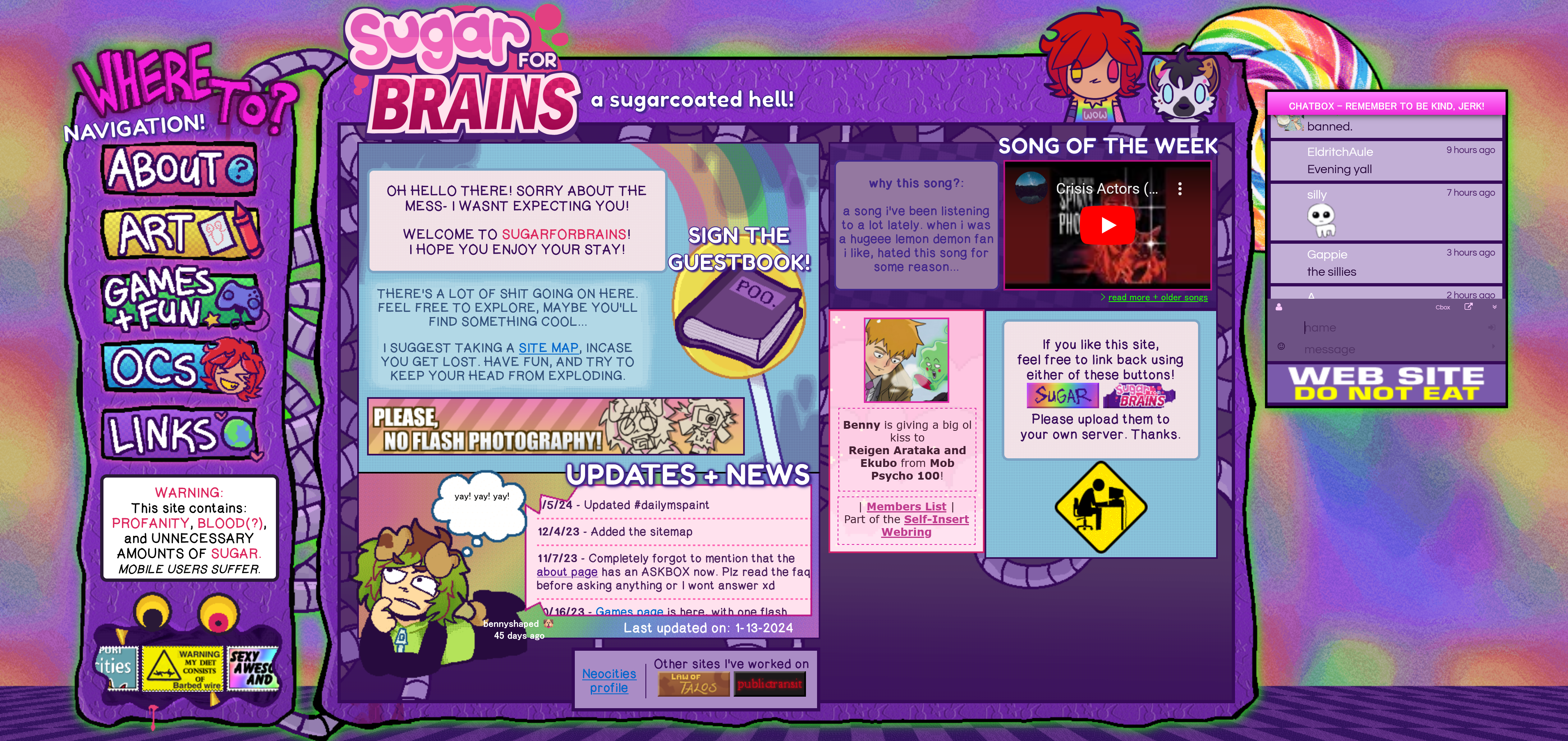 A screenshot of the website